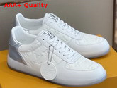 Louis Vuitton Rivoli Sneaker White Monogram Embossed Grained Calf Leather and Metallic Calf Leather Replica