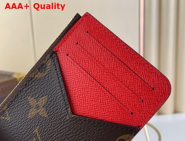 Louis Vuitton Romy Card Holder Red Monogram Canvas M81881 Replica