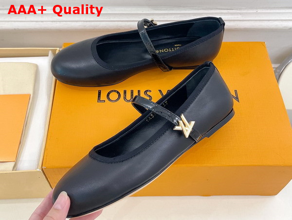 Louis Vuitton Romy Flat Ballerina in Black Lambskin 1ACUKM Replica