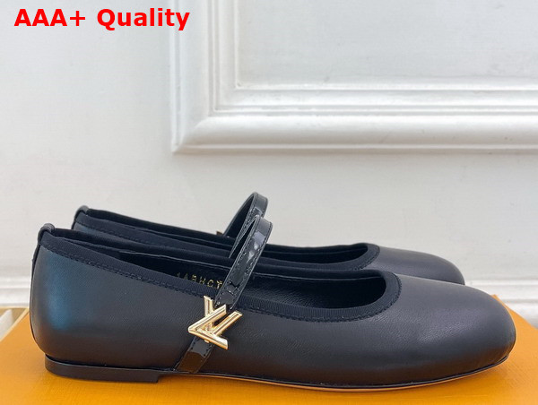 Louis Vuitton Romy Flat Ballerina in Black Lambskin 1ACUKM Replica