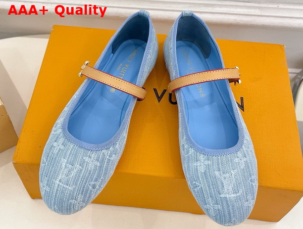 Louis Vuitton Romy Flat Ballerina in Light Blue Monogram Denim 1ACZA6 Replica