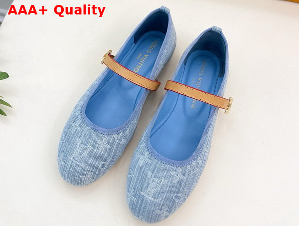 Louis Vuitton Romy Flat Ballerina in Light Blue Monogram Denim 1ACZA6 Replica