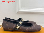 Louis Vuitton Romy Flat Ballerina in Monogram Canvas Embellished with Jewel Like Studs Replica