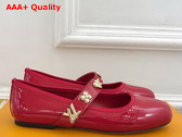 Louis Vuitton Romy Flat Ballerina in Red Patent Calf Leather Replica