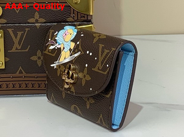 Louis Vuitton Rosalie Coin Purse Monogram Azur Frost from the Snow Show Collection M12239 Replica