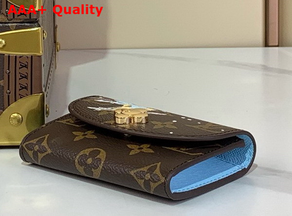 Louis Vuitton Rosalie Coin Purse Monogram Azur Frost from the Snow Show Collection M12239 Replica