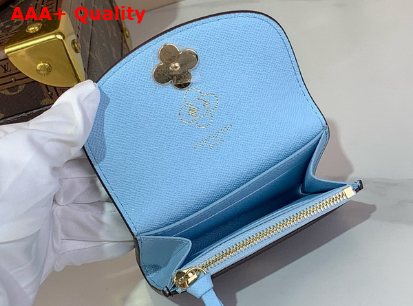 Louis Vuitton Rosalie Coin Purse Monogram Azur Frost from the Snow Show Collection M12239 Replica