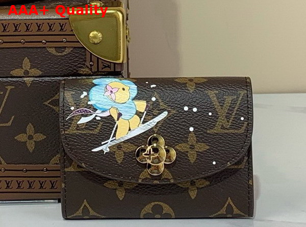 Louis Vuitton Rosalie Coin Purse Monogram Azur Frost from the Snow Show Collection M12239 Replica