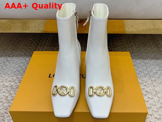 Louis Vuitton Rotary Ankle Boot in Ecru White Calf Leather 1A94PR Replica