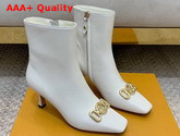 Louis Vuitton Rotary Ankle Boot in Ecru White Calf Leather 1A94PR Replica