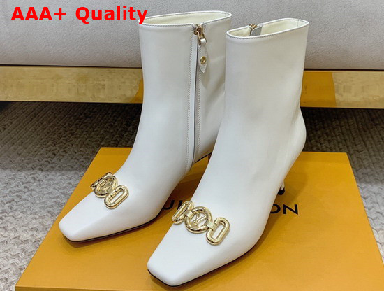 Louis Vuitton Rotary Ankle Boot in Ecru White Calf Leather 1A94PR Replica