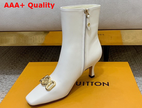 Louis Vuitton Rotary Ankle Boot in Ecru White Calf Leather 1A94PR Replica