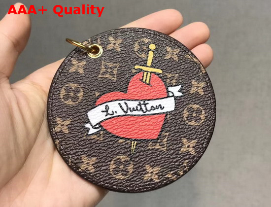 Louis Vuitton Round Bag Charm and Key Holder with Printed Patches Replica