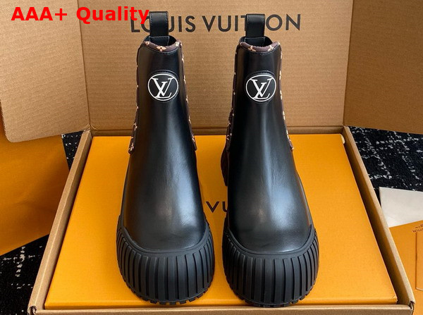 Louis Vuitton Ruby Flat Ankle Boot in Black Calf Leather Replica