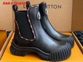 Louis Vuitton Ruby Flat Ankle Boot in Black Calf Leather Replica