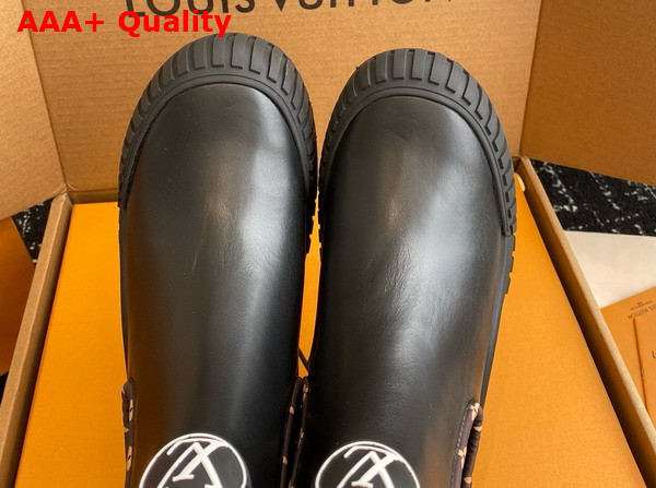 Louis Vuitton Ruby Flat Ankle Boot in Black Calf Leather Replica