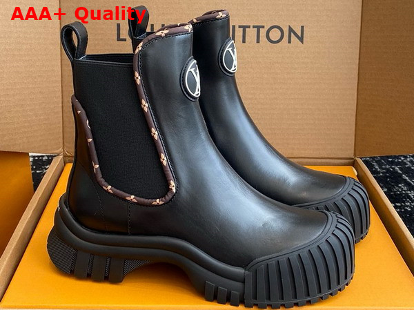 Louis Vuitton Ruby Flat Ankle Boot in Black Calf Leather Replica