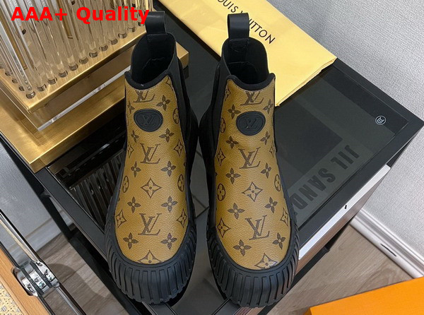 Louis Vuitton Ruby Flat Ankle Boot in Monogram Reverse Canvas Replica