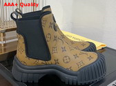 Louis Vuitton Ruby Flat Ankle Boot in Monogram Reverse Canvas Replica