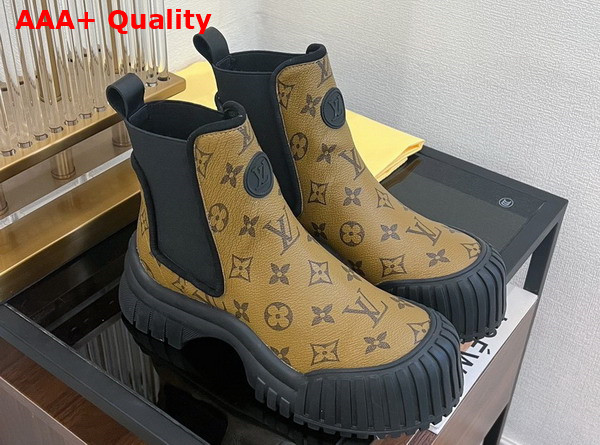 Louis Vuitton Ruby Flat Ankle Boot in Monogram Reverse Canvas Replica