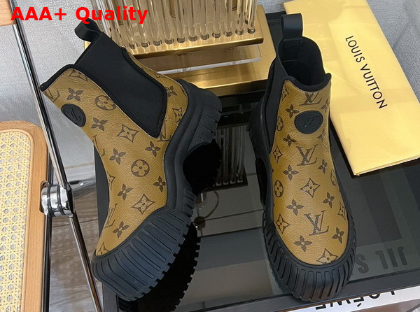 Louis Vuitton Ruby Flat Ankle Boot in Monogram Reverse Canvas Replica