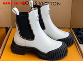 Louis Vuitton Ruby Flat Ankle Boot in White Calf Leather Replica