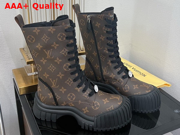 Louis Vuitton Ruby Flat Ranger Boot in Monogram Coated Canvas Replica