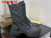 Louis Vuitton Ruby Flat Ranger Boot in Monogram Eclipse Canvas Replica