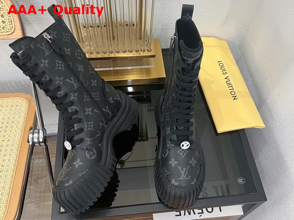 Louis Vuitton Ruby Flat Ranger Boot in Monogram Eclipse Canvas Replica