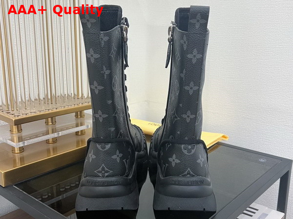 Louis Vuitton Ruby Flat Ranger Boot in Monogram Eclipse Canvas Replica