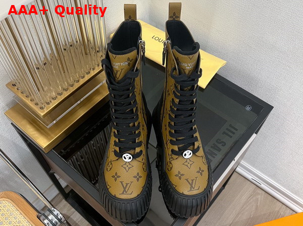 Louis Vuitton Ruby Flat Ranger Boot in Monogram Reverse Canvas Replica