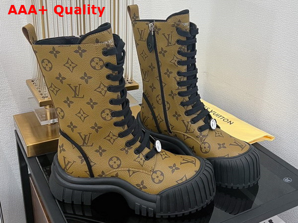 Louis Vuitton Ruby Flat Ranger Boot in Monogram Reverse Canvas Replica