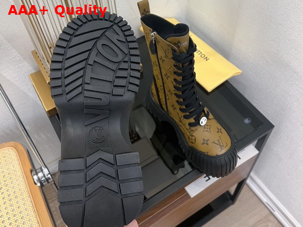 Louis Vuitton Ruby Flat Ranger Boot in Monogram Reverse Canvas Replica