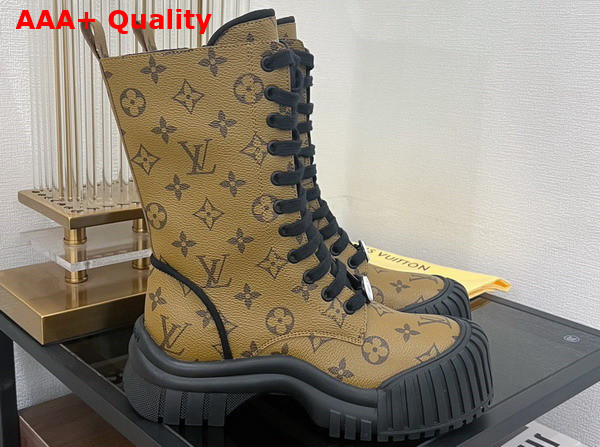 Louis Vuitton Ruby Flat Ranger Boot in Monogram Reverse Canvas Replica