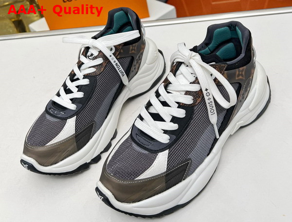 Louis Vuitton Run 55 Sneaker Black Mix of Materials 1AAP5L Replica