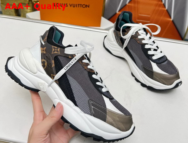 Louis Vuitton Run 55 Sneaker Black Mix of Materials 1AAP5L Replica