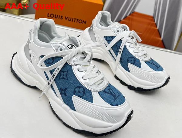 Louis Vuitton Run 55 Sneaker Denim Blue Monogram Denim 1ABHQN Replica