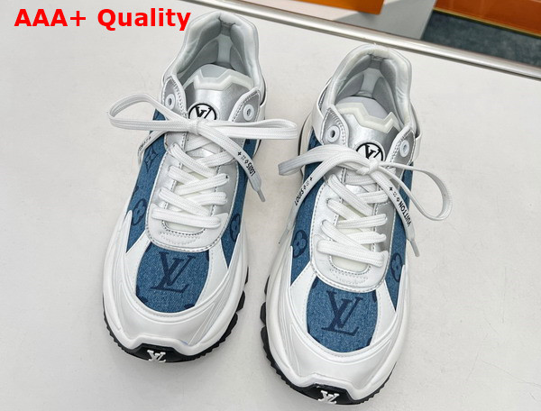 Louis Vuitton Run 55 Sneaker Denim Blue Monogram Denim 1ABHQN Replica