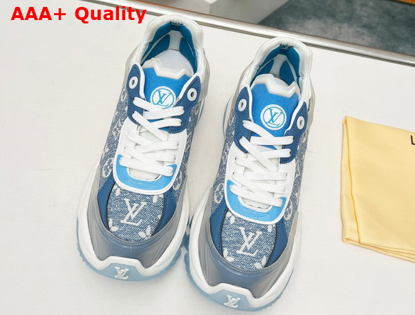 Louis Vuitton Run 55 Sneaker in Blue Monogram Denim 1AC27Y Replica