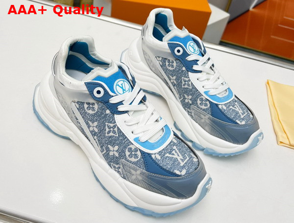 Louis Vuitton Run 55 Sneaker in Blue Monogram Denim 1AC27Y Replica