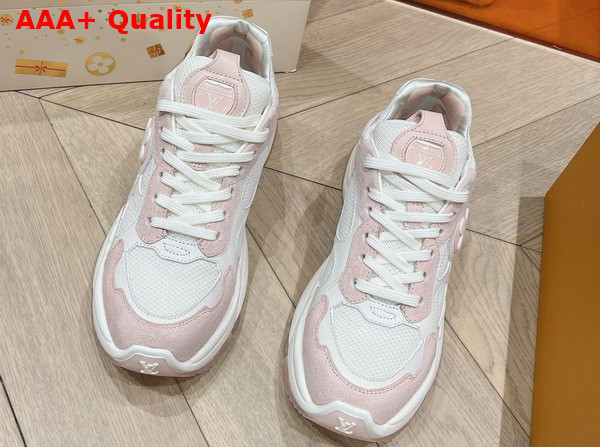 Louis Vuitton Run 55 Sneaker in Rose Clair Pink Mix of Materials 1ACGP4 Replica