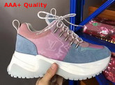 Louis Vuitton Run Away Pulse Sneaker Mix Material with Blue Suede Leather Replica