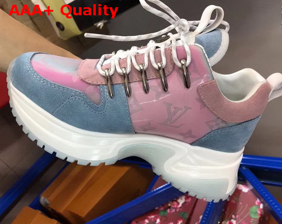 Louis Vuitton Run Away Pulse Sneaker Mix Material with Blue Suede Leather Replica