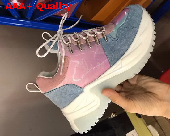 Louis Vuitton Run Away Pulse Sneaker Mix Material with Blue Suede Leather Replica