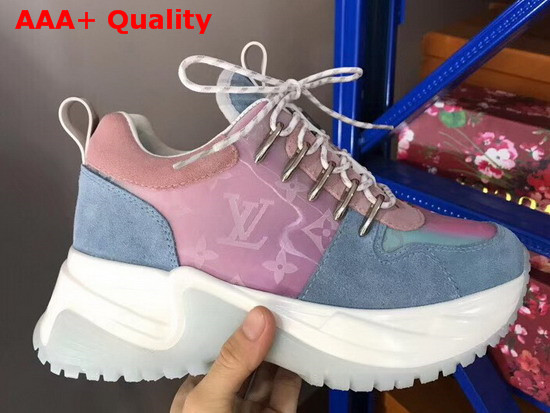 Louis Vuitton Run Away Pulse Sneaker Mix Material with Blue Suede Leather Replica