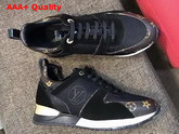 Louis Vuitton Run Away Sneaker Black Suede Calf Leather and Monogram Canvas Replica