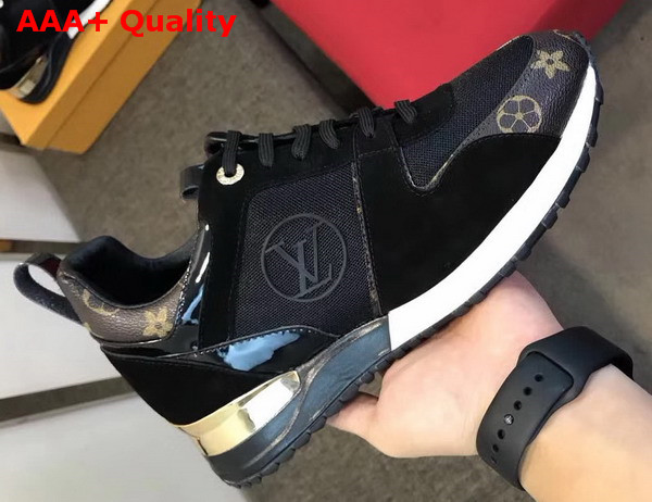 Louis Vuitton Run Away Sneaker Black Suede Calf Leather and Monogram Canvas Replica