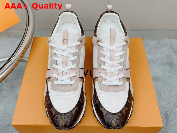 Louis Vuitton Run Away Sneaker Nude Suede Calf Leather and Mesh and Monogram Canvas Replica