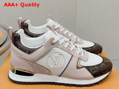 Louis Vuitton Run Away Sneaker Nude Suede Calf Leather and Mesh and Monogram Canvas Replica