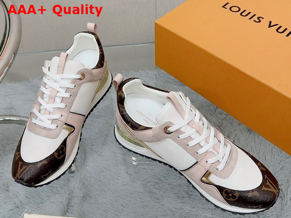 Louis Vuitton Run Away Sneaker Nude Suede Calf Leather and Mesh and Monogram Canvas Replica